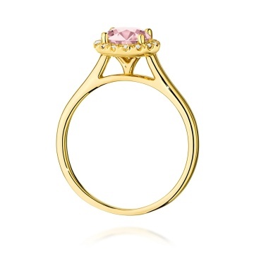 Inel Aur 9K cu Diamante Roz de Laborator 1.14 ct - Img 3