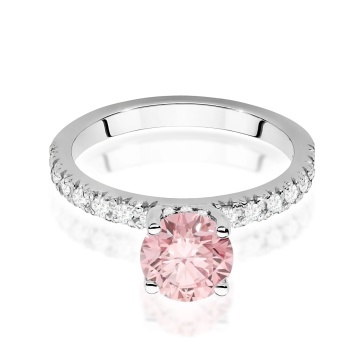 Inel Aur 9K cu Diamante Roz de Laborator 1.26 ct - Img 6