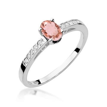Inel Aur 9K cu Morganit 0.40 ct si Diamante Naturale 0.05 ct - Img 4