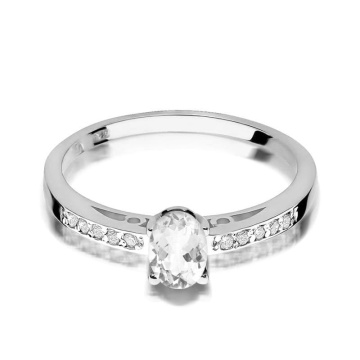 Inel Aur 9K cu Safir Alb 0.50 ct - Img 5