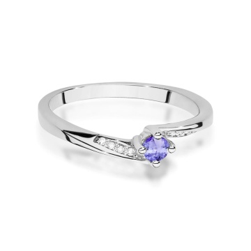 Inel Aur 9K cu Tanzanit 0.15 ct si Diamante Naturale 0.04 ct - Img 6