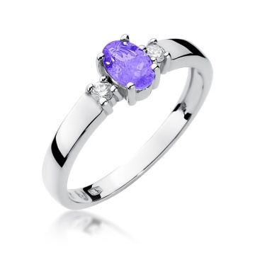 Inel Aur 9K cu Tanzanit 0.40 ct si Diamante Naturale 0.08 ct - Img 5