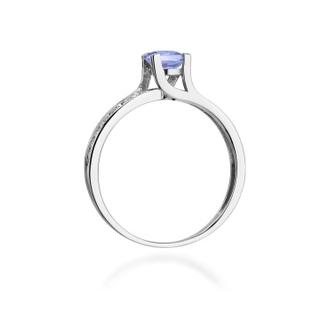 Inel Aur 9K cu Tanzanit 0.50 ct si Diamante Naturale 0.03 ct - Img 7