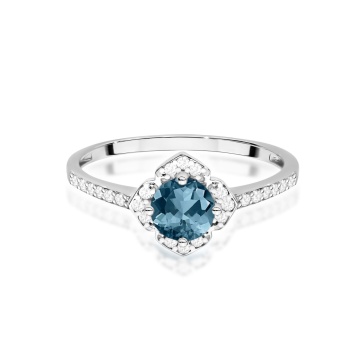 Inel Aur 9K cu Topaz London Blue 0.50 ct si Diamante Naturale 0.13 ct - Img 6