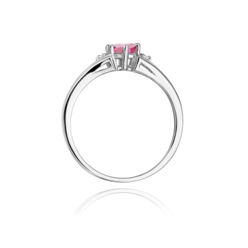Inel Aur 9K cu Topaz Roz 0.60 ct si Diamante Naturale 0.03 ct - Img 7
