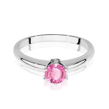 Inel Aur 9K cu Topaz Roz 0.60 ct si Diamante Naturale 0.04 ct - Img 2