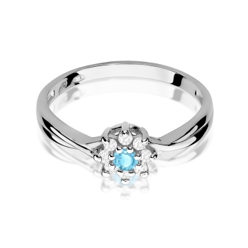 Inel Aur 9K cu Topaz Swiss 0.15 ct si Diamante Naturale 0.12 ct - Img 6