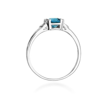 Inel Aur 9K cu Topaz Swiss 1.10 ct si Diamante Naturale 0.01 ct - Img 7