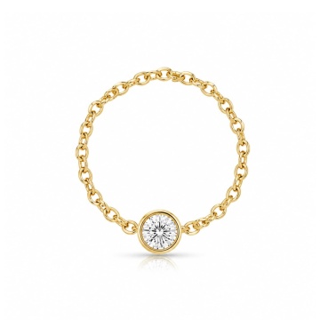 Inel Chain Crystal din AUR 14K - Img 4
