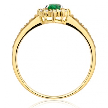 Inel de Logodnă Aur 8K cu Piatră Verde – Eleganță Atemporală - Img 2