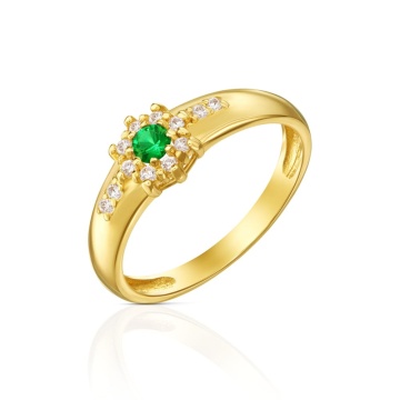 Inel din Aur 8K cu Zirconii Floare - Img 4