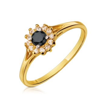 Inel elegant cu flori din aur, negru pr. 333 2.1455c - Img 3