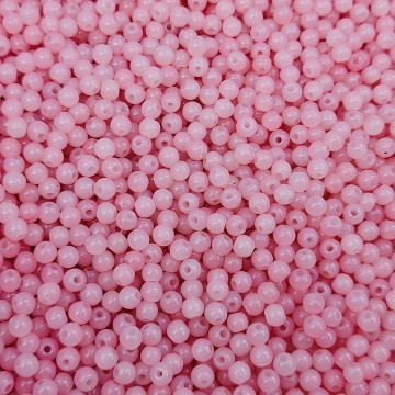 Margele de sticla, rotune, netede 4mm roz ~ aprox 270 buc - Img 3