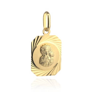 Medalion Aur 14k cu Maica Domnului si Iisus - Img 3