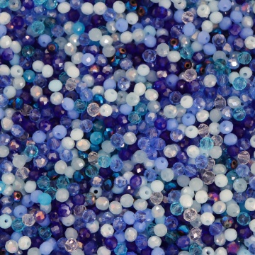 Mix cristale rondele 4mm multicolor albastru ~ aprox 410 buc - Img 2
