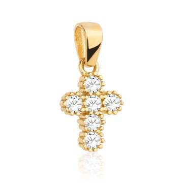 Pandantiv Aur 14k cu Cruciulita si Zirconii Albe - Img 2