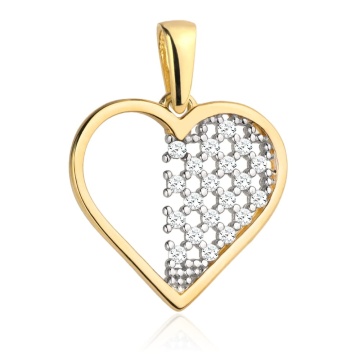 Pandantiv Aur 14k cu Inima si Zirconii - Img 2