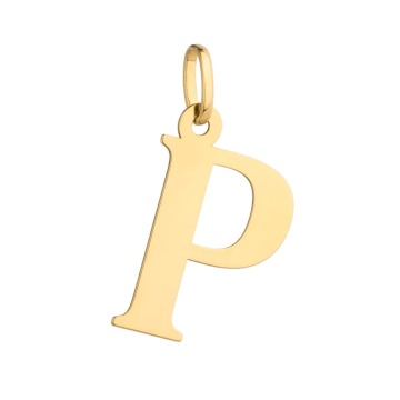 Pandantiv Aur 14K cu Litera P, 24x13 mm - Img 2