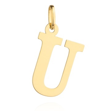 Pandantiv Aur 14K cu Litera U, 24x14 mm