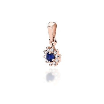 Pandantiv Aur 14K cu Safir 0.15 ct si Diamante Naturale 0.09 ct - Img 2