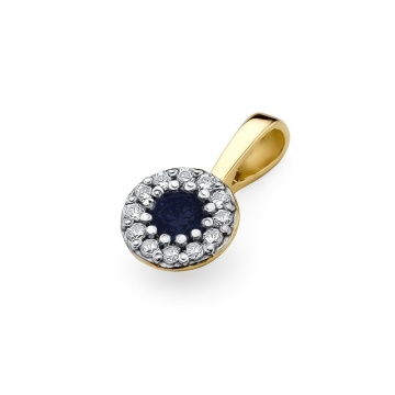 Pandantiv Aur 14K cu Safir 0.15 ct si Diamante Naturale 0.10 ct - Img 2