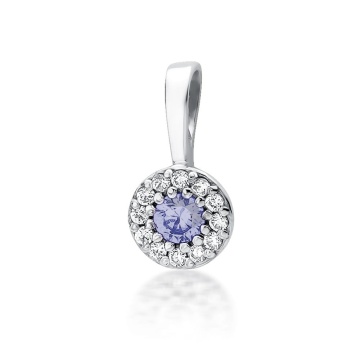 Pandantiv Aur 14K cu Tanzanit 0.15 ct si Diamante Naturale 0.10 ct - Img 5