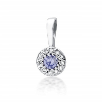 Pandantiv Aur 14K cu Tanzanit 0.15 ct si Diamante Naturale 0.10 ct - Img 3