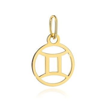 Pandantiv Aur 14K Zodia Gemeni (Bliźnieta) - Eleganță Zodiacală