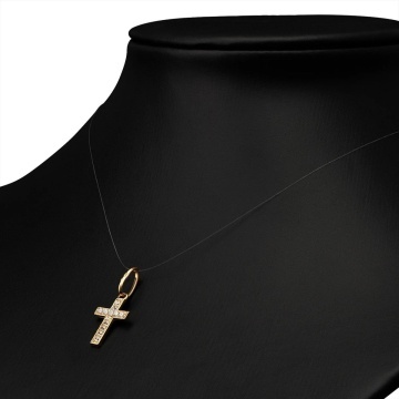 Pandantiv Cruciuliță Aur 8K cu Zirconiu - Eleganță Divină - Img 2