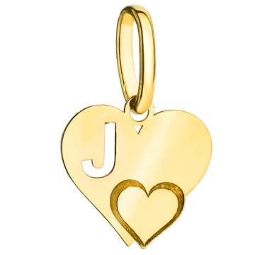 Pandantiv Inima cu Litera J din Aur 14k - Img 2