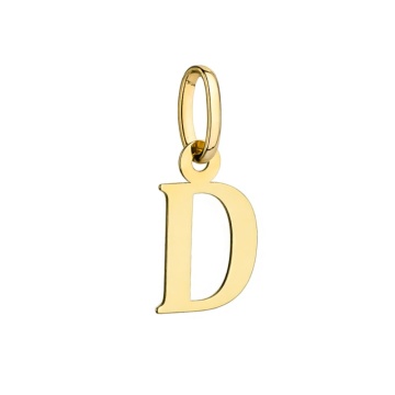 Pandantiv Minimalist Literă D Din Aur 14K Galben - Img 2