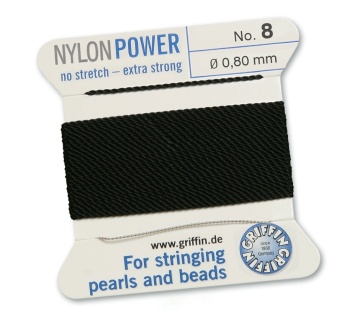 Ata pentru insirat Nylon Power 0.80mm - cu ac atasat - negru