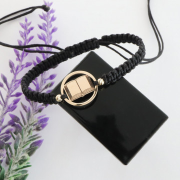 Bratara cu snur si carte personalizabila din aur 14k - Img 3