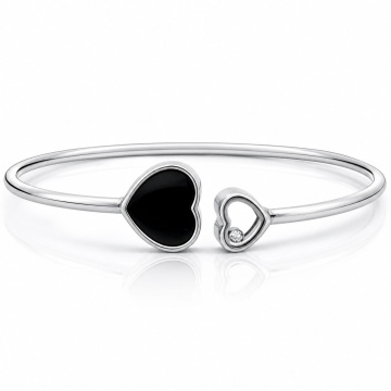 Bratara fixa Black Heart din Argint 925 6g