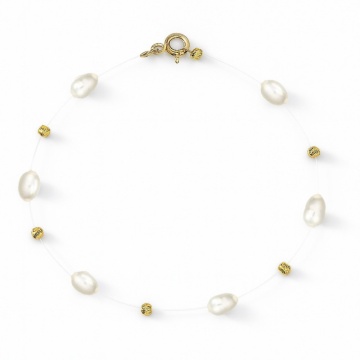 Brățară Rice Gold Pearls din AUR 14K