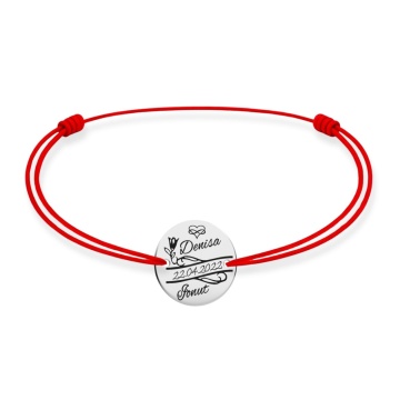 Brățară Rose Couple cu Șnur și Bănuț din Argint 925