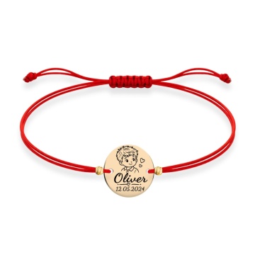Brățară Sweet Boy cu Bănuț de 14mm din Aur 14K - Img 7
