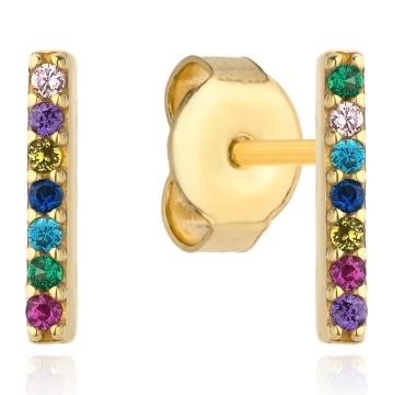 Cercei Aur 14k cu Cristale Multicolore - Img 3