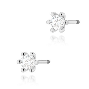 Cercei Aur 14K cu Diamant de Laborator 0.15 ct Filet cu Protectie - Img 9