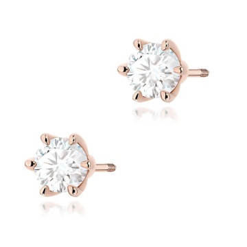 Cercei Aur 14K cu Diamant de Laborator 0.70 ct Filet cu Protectie - Img 4