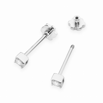 Cercei Aur 14K cu Diamant Natural 0.03 ct Filet cu Protectie - Img 8