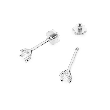 Cercei Aur 14K cu Diamant Natural 0.04 ct Filet cu Protectie - Img 6