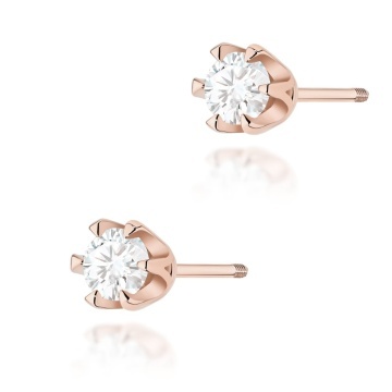 Cercei Aur 14K cu Diamant Natural 0.30 ct Filet cu Protectie - Img 5
