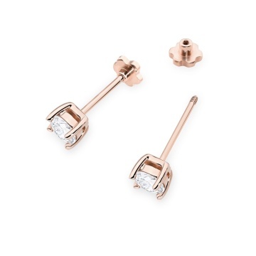 Cercei Aur 14K cu Diamant Natural 0.50 ct Filet cu Protectie - Img 5