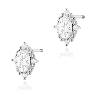 Cercei Aur 14K cu Diamante de Laborator 0.29 ct Filet cu Protectie - Img 5