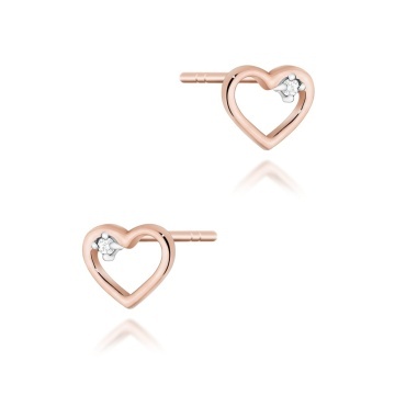Cercei Aur 14K cu Diamante Naturale 0.01 ct - Img 3