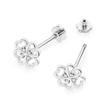 Cercei Aur 14K cu Diamante Naturale 0.04 ct Filet cu Protectie - Img 4