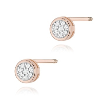 Cercei Aur 14K cu Diamante Naturale 0.08 ct Filet cu Protectie - Img 5