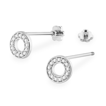 Cercei Aur 14K cu Diamante Naturale 0.13 ct Filet cu Protectie - Img 4