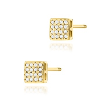 Cercei Aur 14K cu Diamante Naturale 0.16 ct Filet cu Protectie
